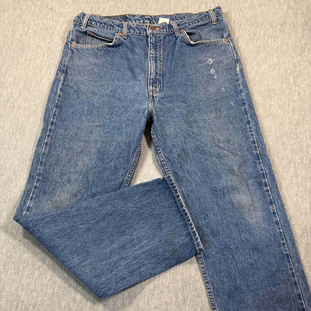 Levi's 505 Jeans Mens 38x30 Blue Regular Fit Straight Leg Orange Tab Denim Pants